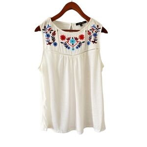 Lyn Ryan Floral Embroidered Tank/Shell Size 1X/New with Tags